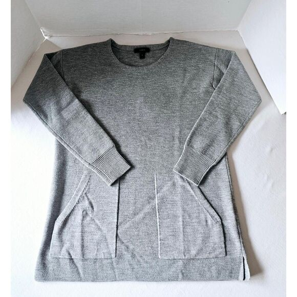 J. Crew Merino Wool Tunic Sweater | Gray Pullover w/ Pockets Women’s XS EUC - Picture 6 of 10